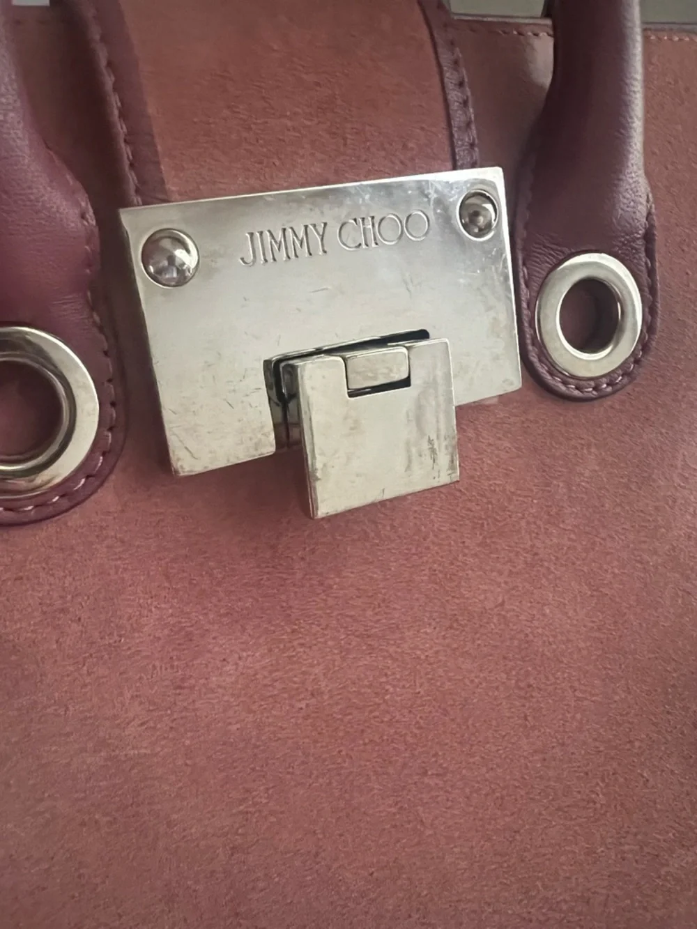 Jimmy Choo Women’s Suede Handbag with Crossbody in Dusty Pink - Picture 8 of 10